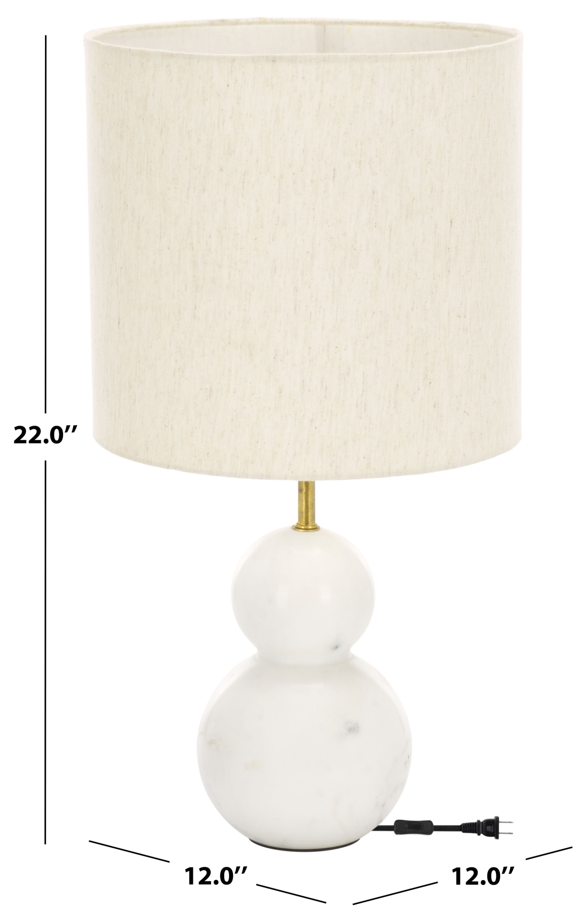 Callie 22 Inch Table Lamp - White Marble - Image 4