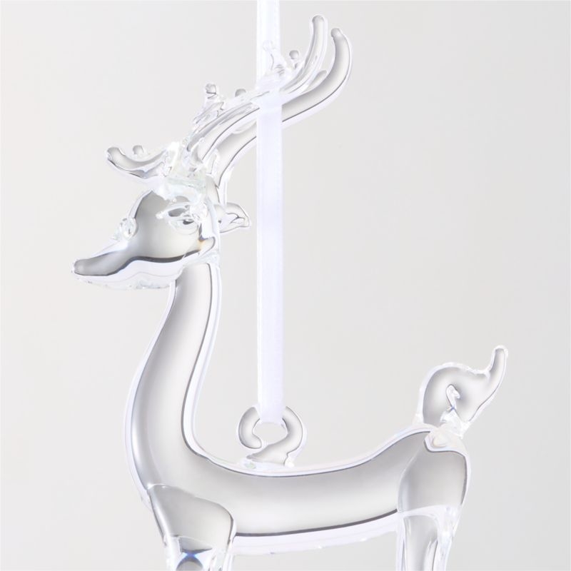 Glass Reindeer Christmas Tree Ornament - Image 3