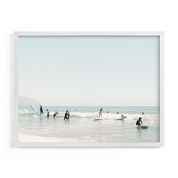Minted Surf School, 24X18, Float Mount Framed Print, Black Wood Frame - Image 1