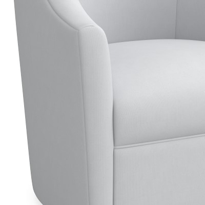 Porter Swivel Chair, Perennials Performance Chenille Weave, Ivory - Image 2