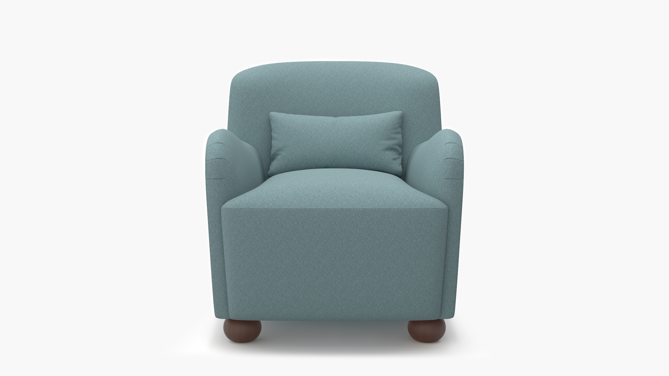 Club Chair, Seaglass Everyday Linen, Walnut Bun Foot - Image 0