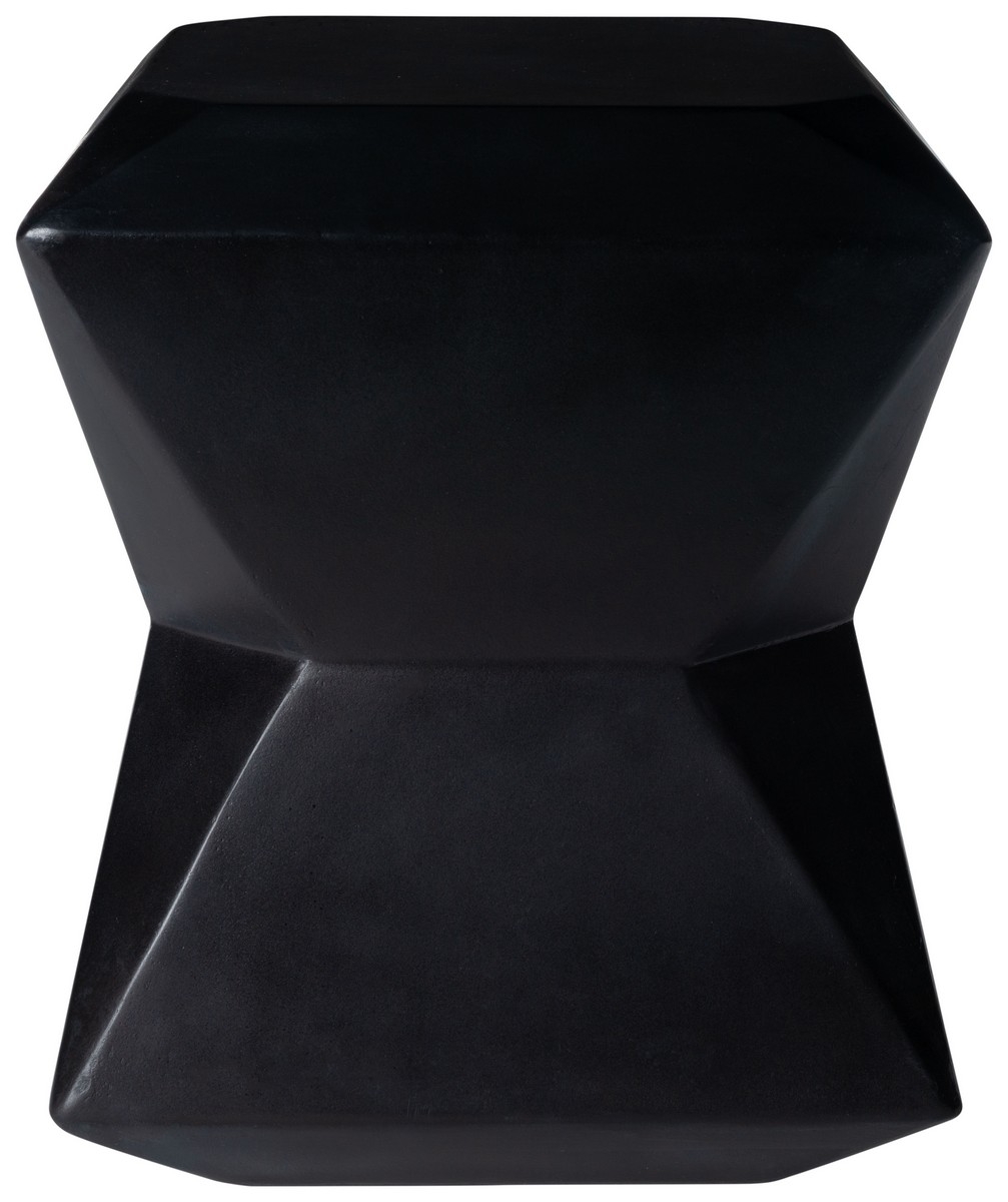 Conan Concrete Accent Stool - Black - Safavieh - Image 0