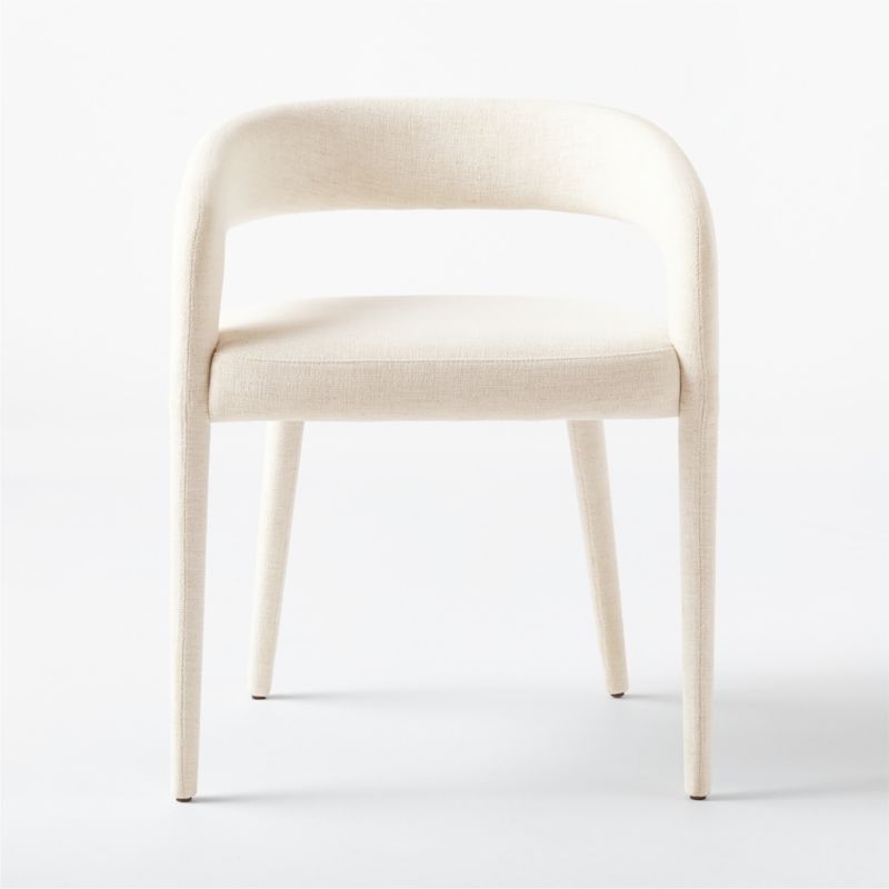 Lisette White Performance Fabric Dining Armchair - Image 2