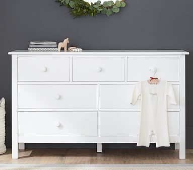 Kendall Extra-Wide Nursery Dresser, Weathered Slate, In-Home Delivery - Image 1