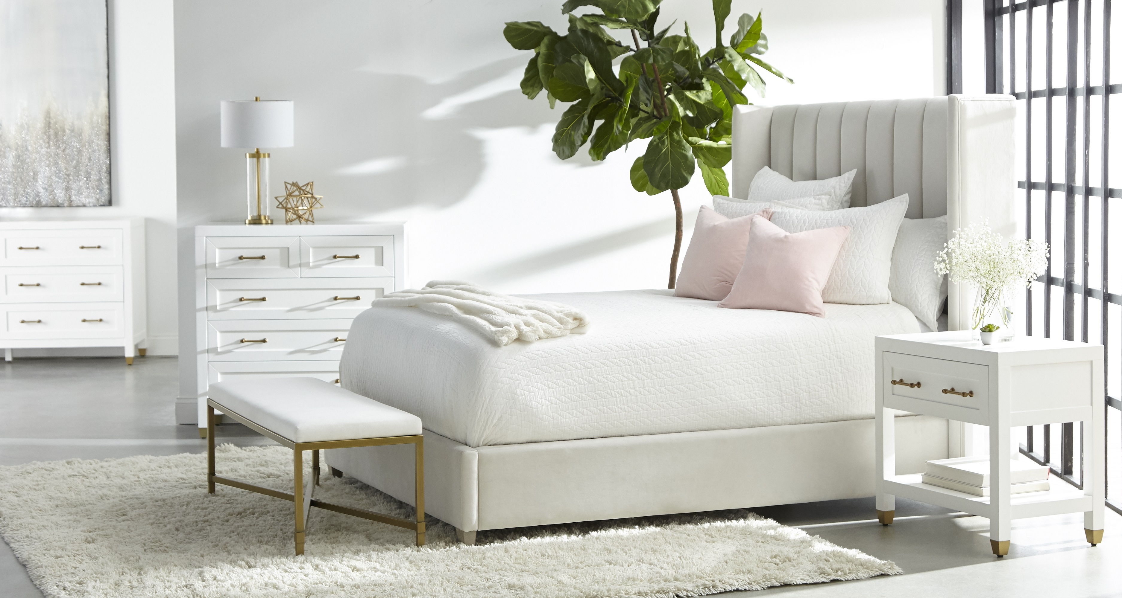 Chandler Bed, Cream, Queen - Image 2