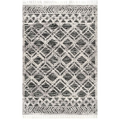 Rachelle Geometric Gray/White Area Rug - Image 0