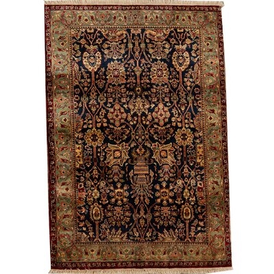 Hand Knotted Wool Blue/Brown Rug - Image 0