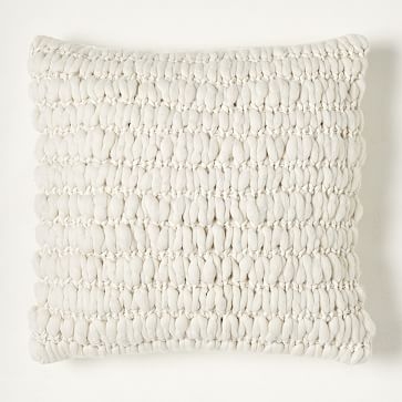 Chunky Knit Pillow Cover, White, 14"x26" - Image 2