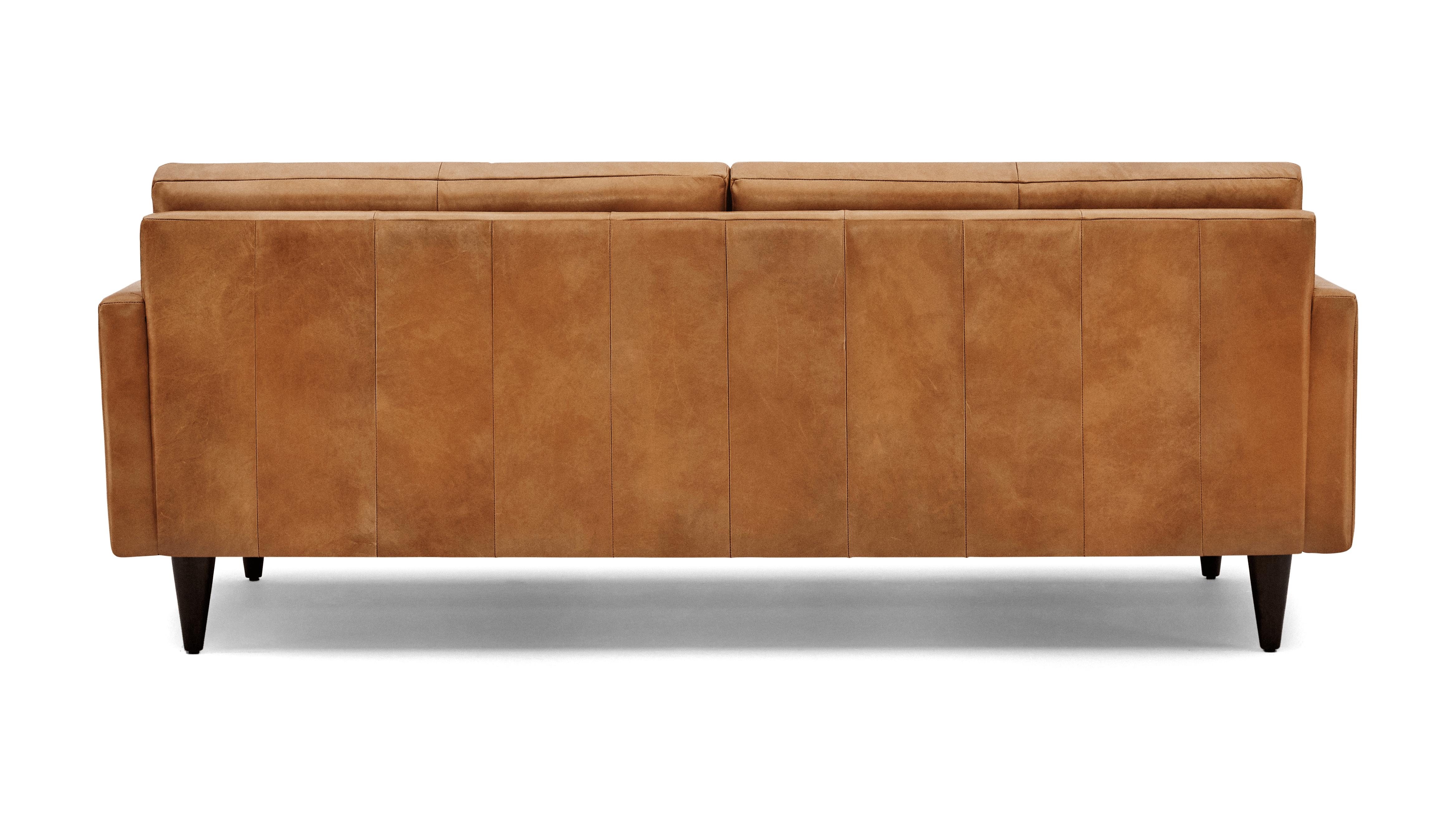 Brown Eliot Mid Century Modern Leather Sofa - Santiago Camel - Mocha - Image 4