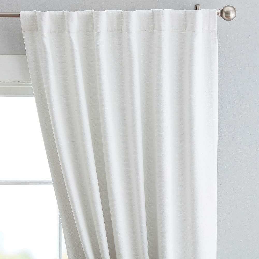 Cotton Chenille Curtain Panel, 44" x 108", Ivory - Image 0