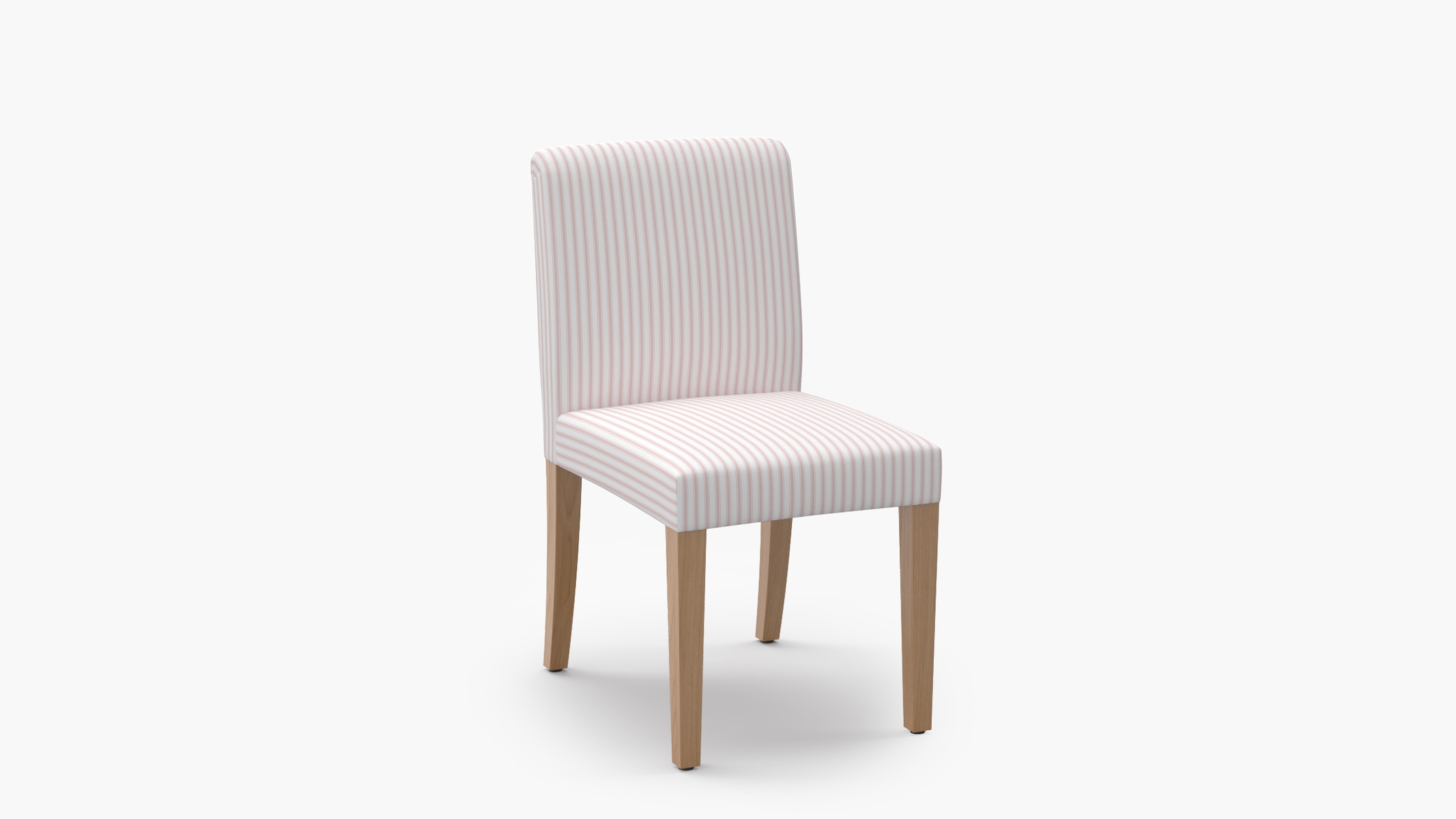 Signature Dining Chair, Pink Classic Ticking Stripe, Natural Square Tapered Leg - Image 1