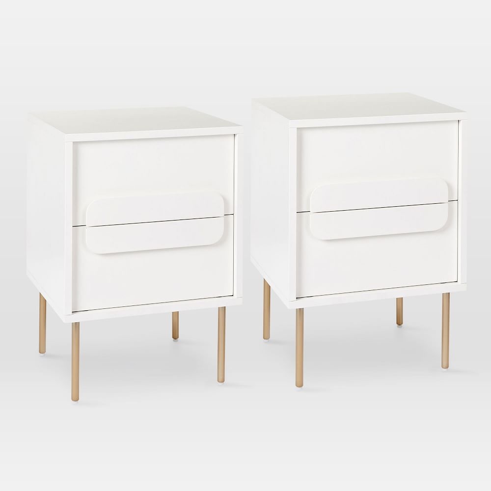 Gemini (18") Nightstand, White Lacquer, Set of 2 - Image 0