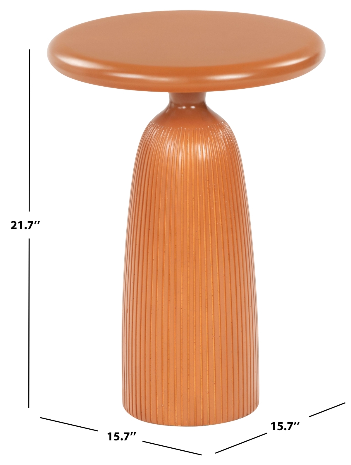 Oskar Round Concrete Accent Table - Brown - Image 5