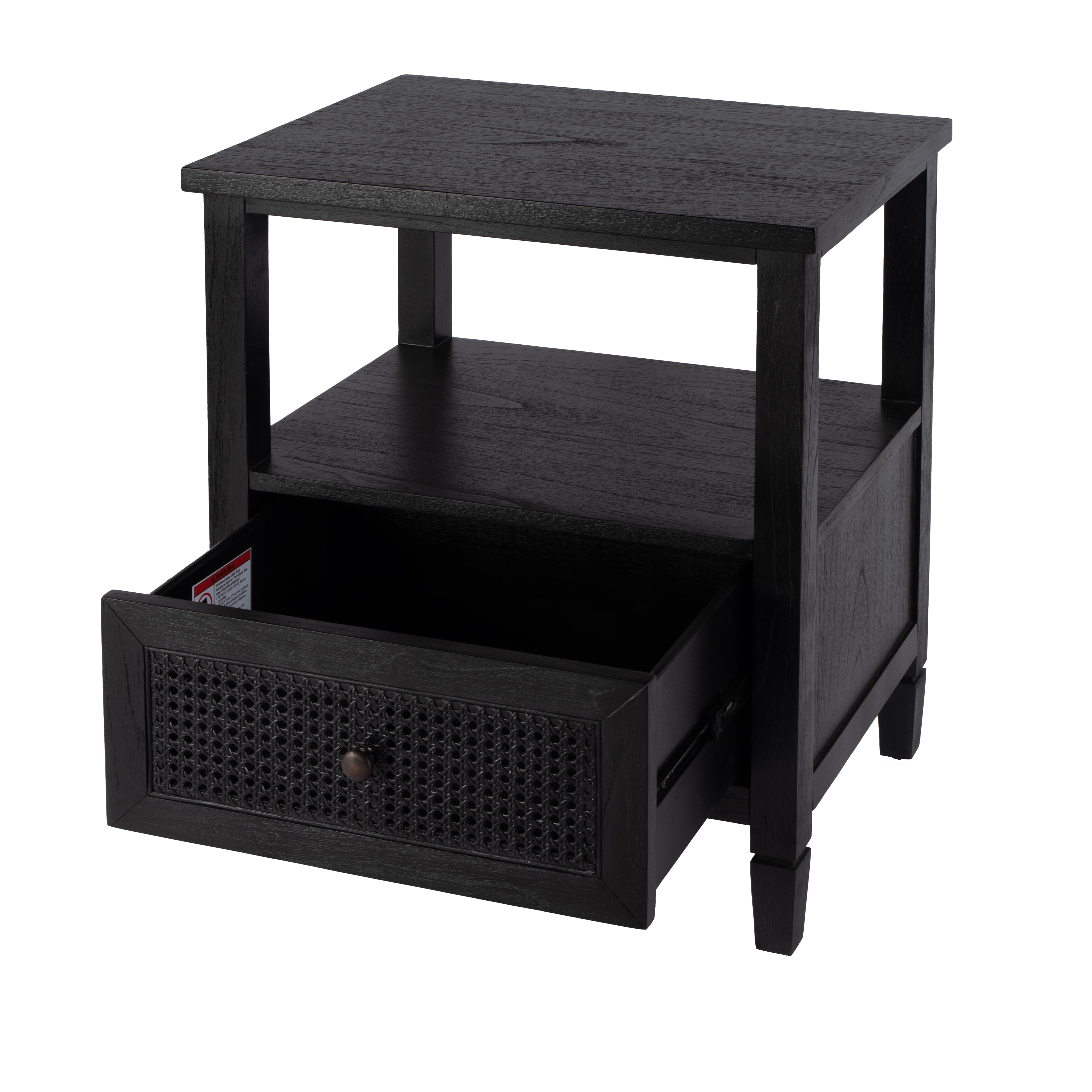 Flagstaff Black Cane Nightstand - Image 2