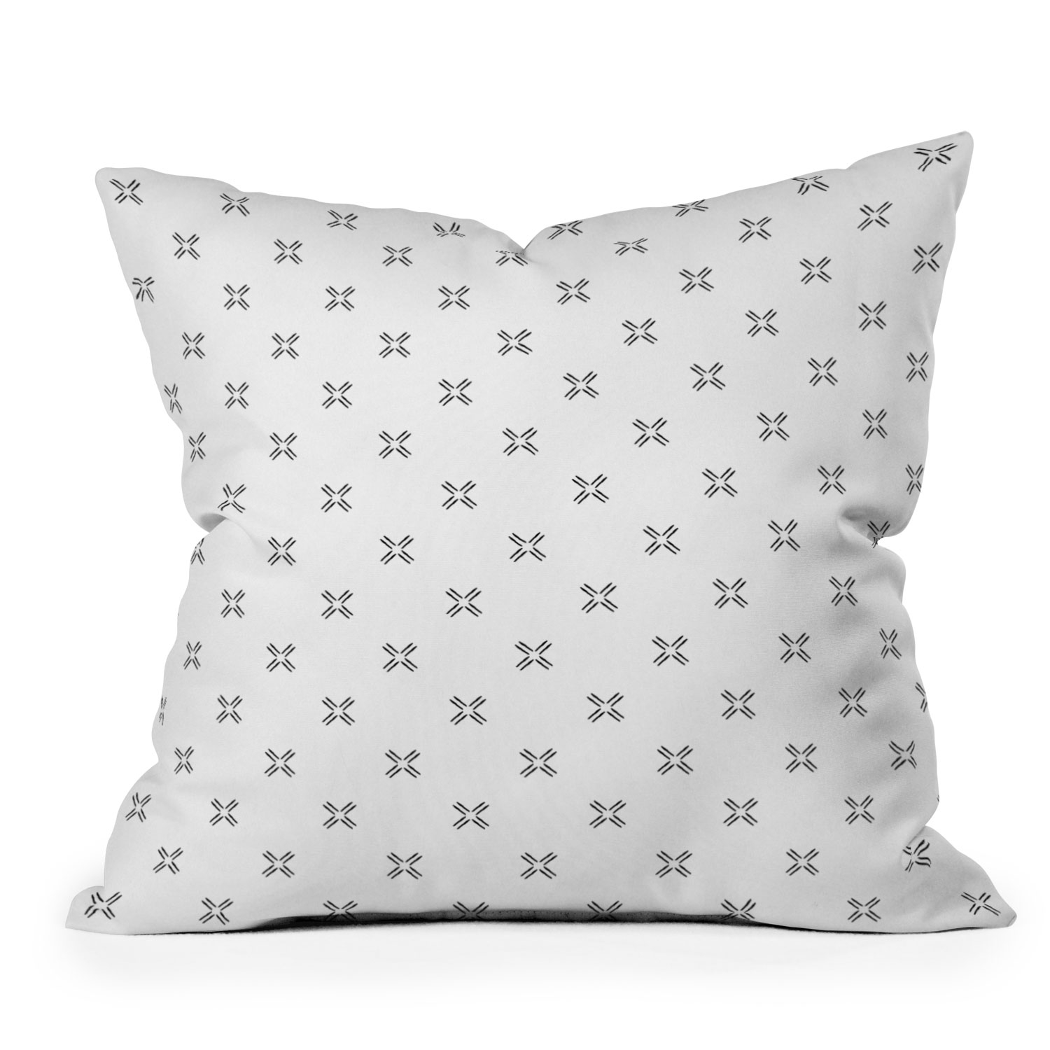 Mud Cloth Cross Black by Little Arrow Design Co - Outdoor Throw Pillow 16" x 16" - Image 0
