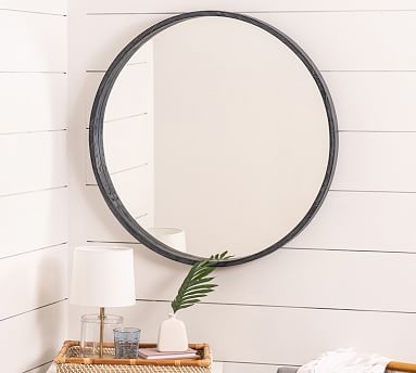 Silverdale Round Mirror, Black, 34" x 34" - Image 0