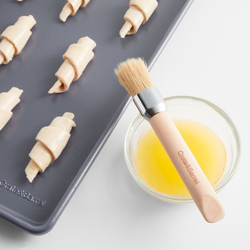 Crate & Barrel Small Pastry Brush with Beechwood Handle - Image 1