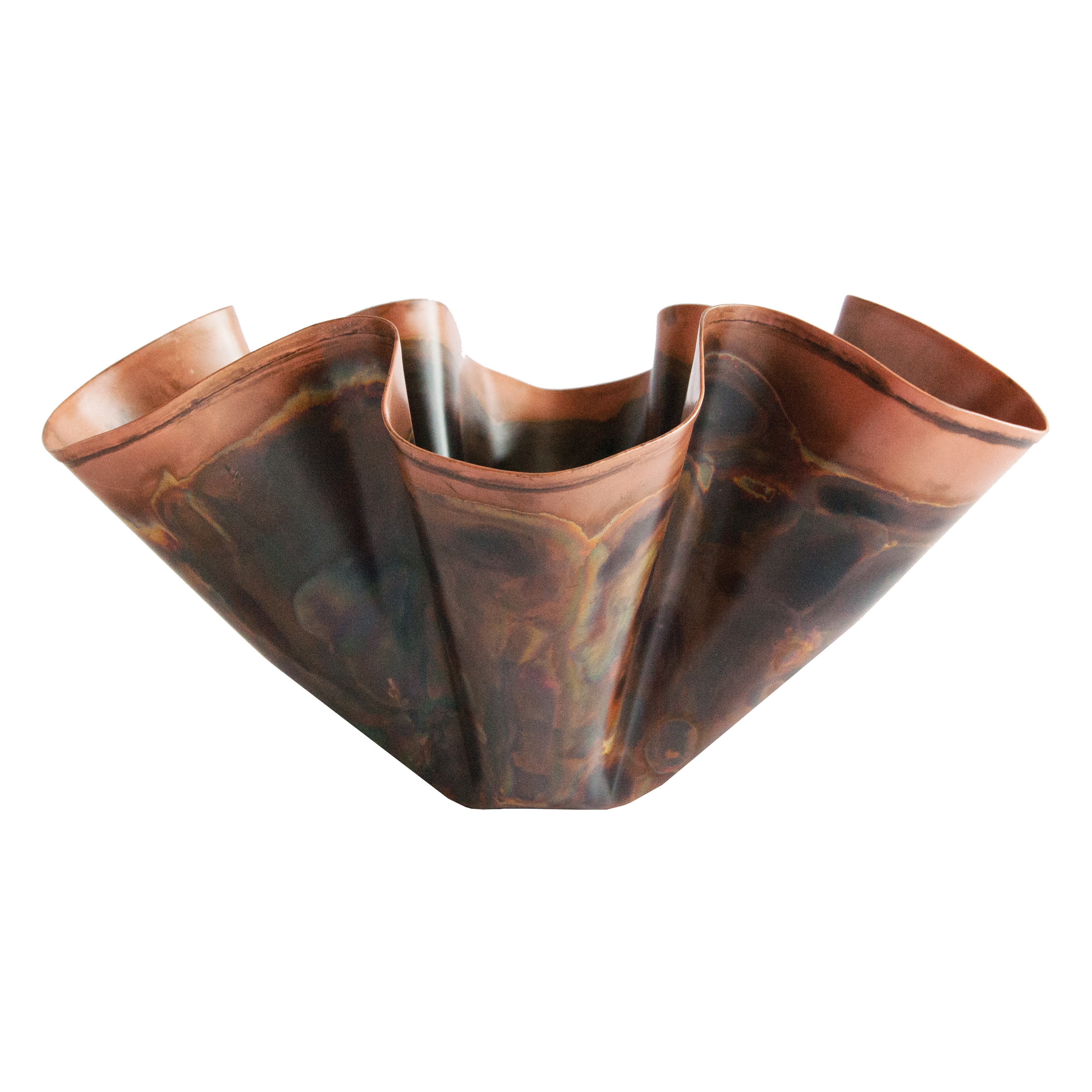 Metal Organic Shaped Planter, Oxidized Copper - Image 0
