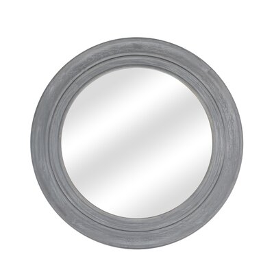 Downley 30" Round Wood Wall Mirror - Image 0