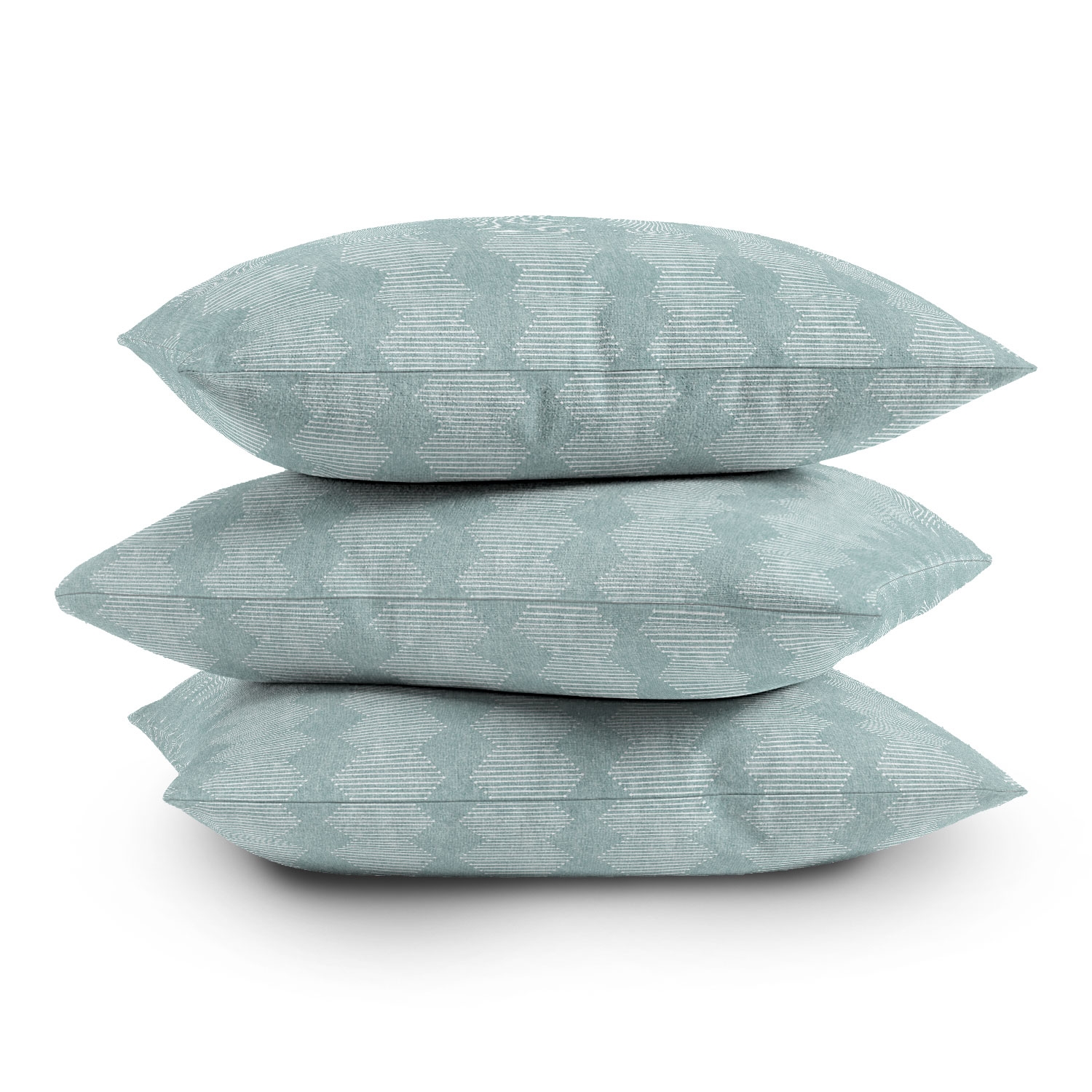Diamond Mud Cloth Dusty Blue by Little Arrow Design Co - Outdoor Throw Pillow 16" x 16" - Image 1