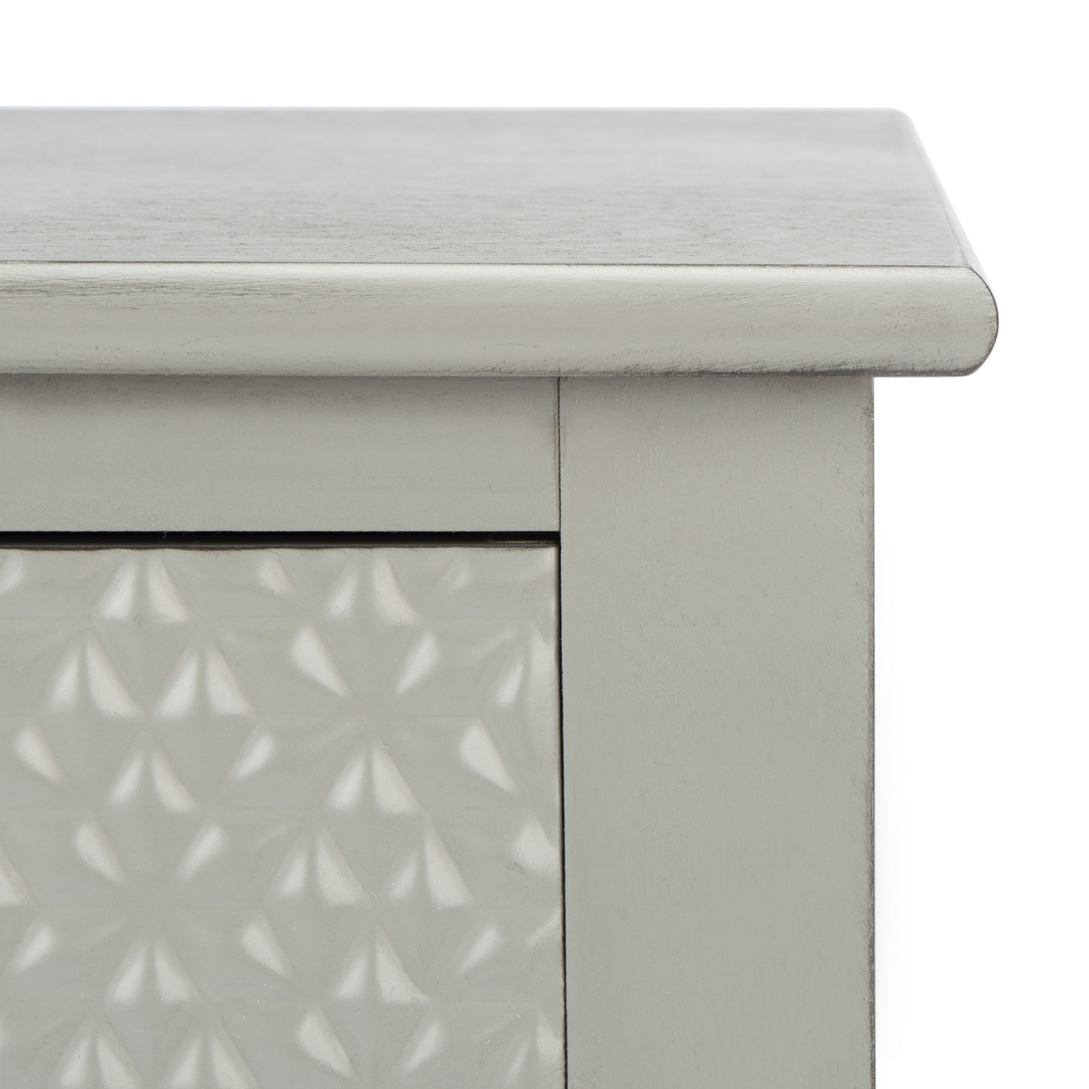 Halton 1 Drawer Accent Table - Distressed / Grey - Safavieh - Image 2