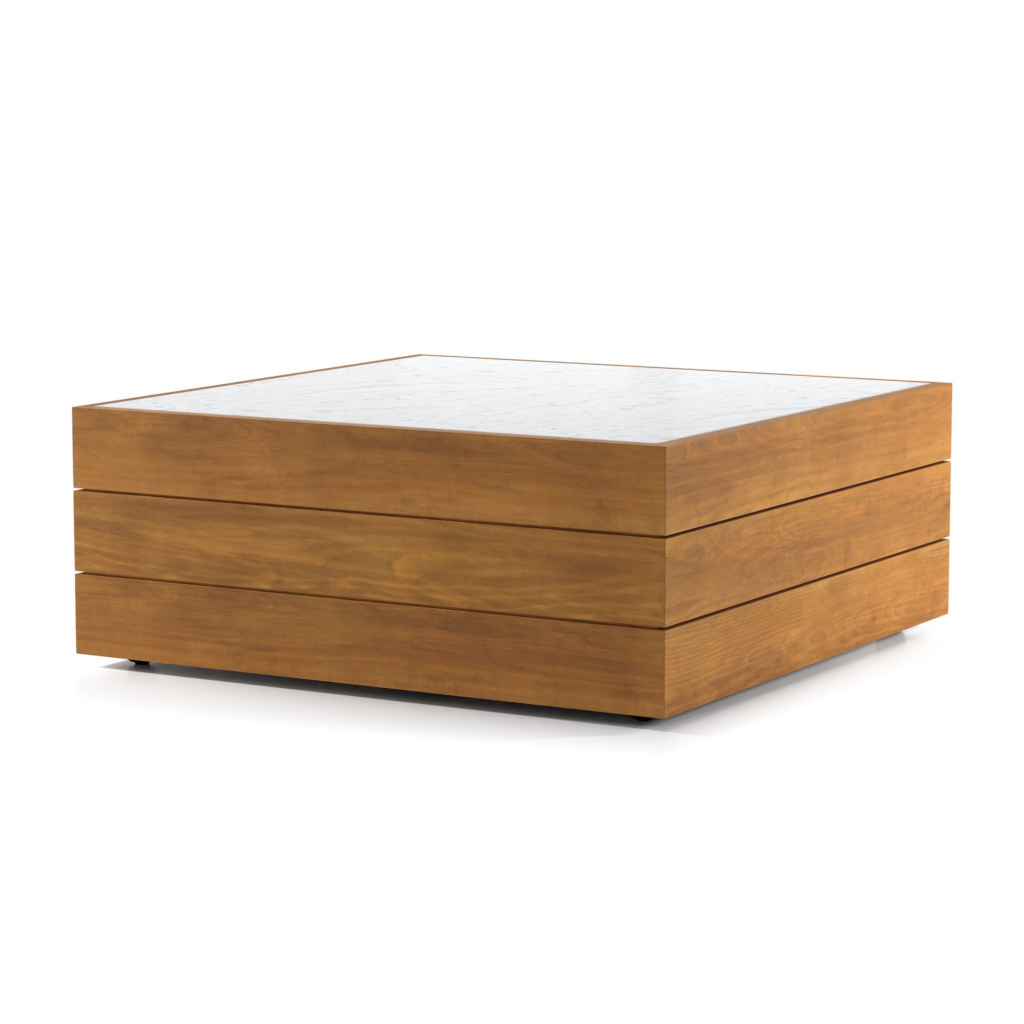 Grant Outdoor Coffee Table - White Marble - Image 0