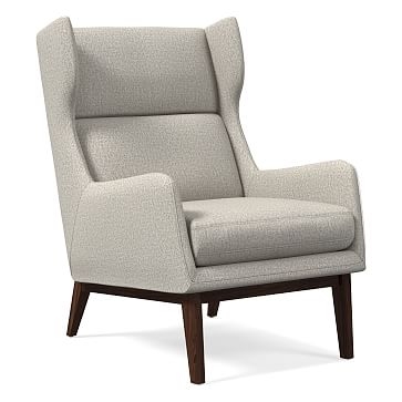 Ryder Chair, Poly, Twill, Dove, Dark Walnut - Image 0