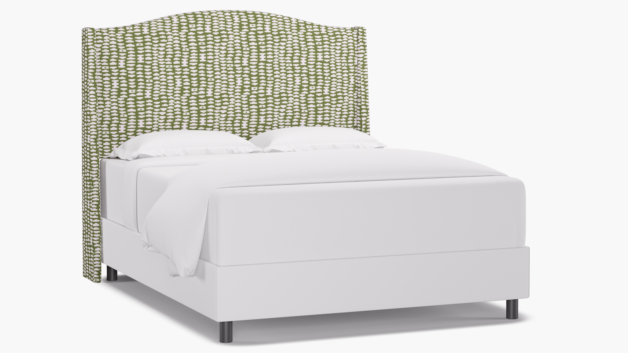 Classic Wingback Headboard, Olive Odalisque, Queen - Image 0