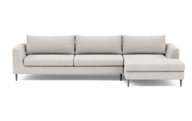 Asher Right Sectional with Beige Wheat Fabric, extended chaise, and Plated legs - Image 0