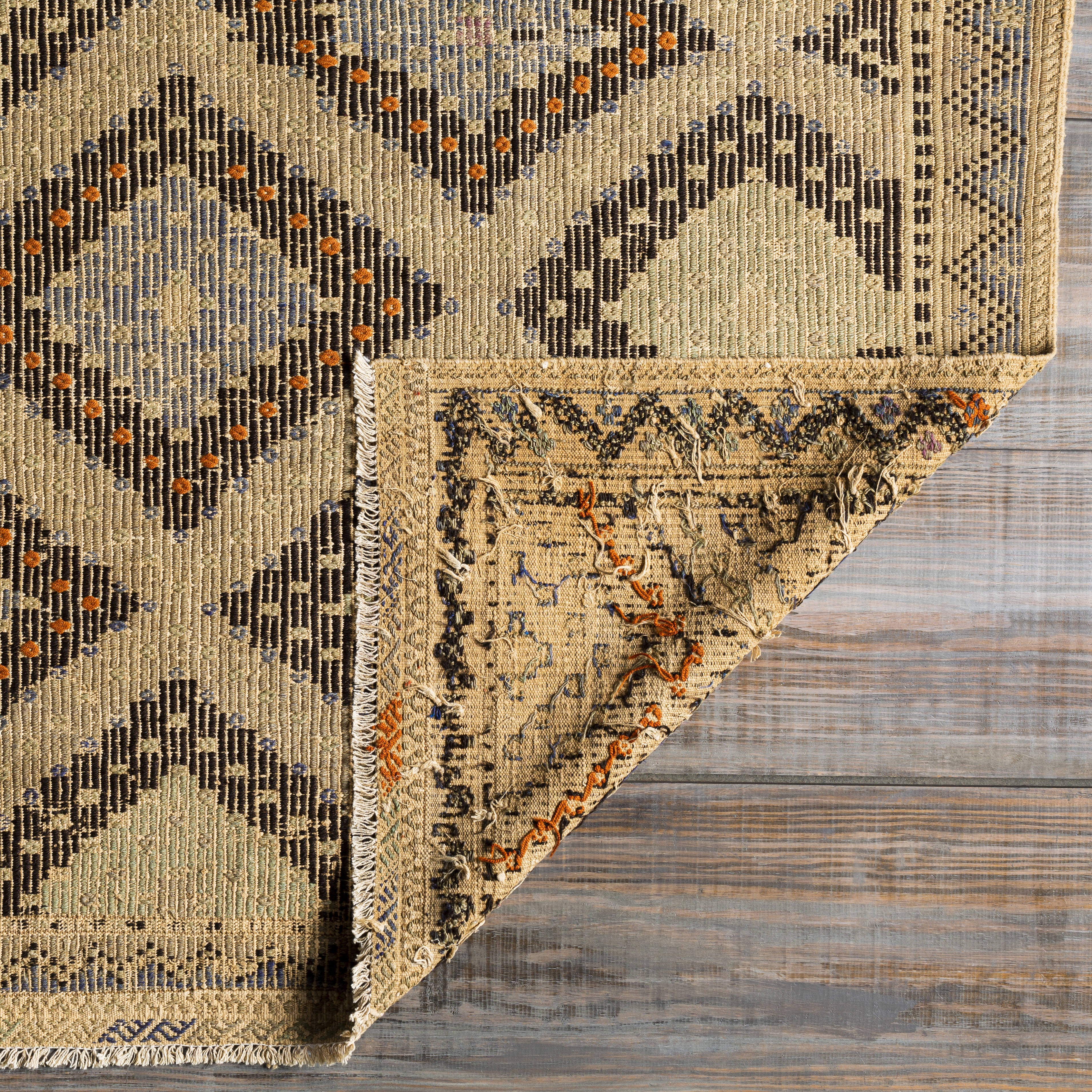 Antique One of a Kind Brown Indoor 6'9" x 10'5" Handmade Rug - Image 3