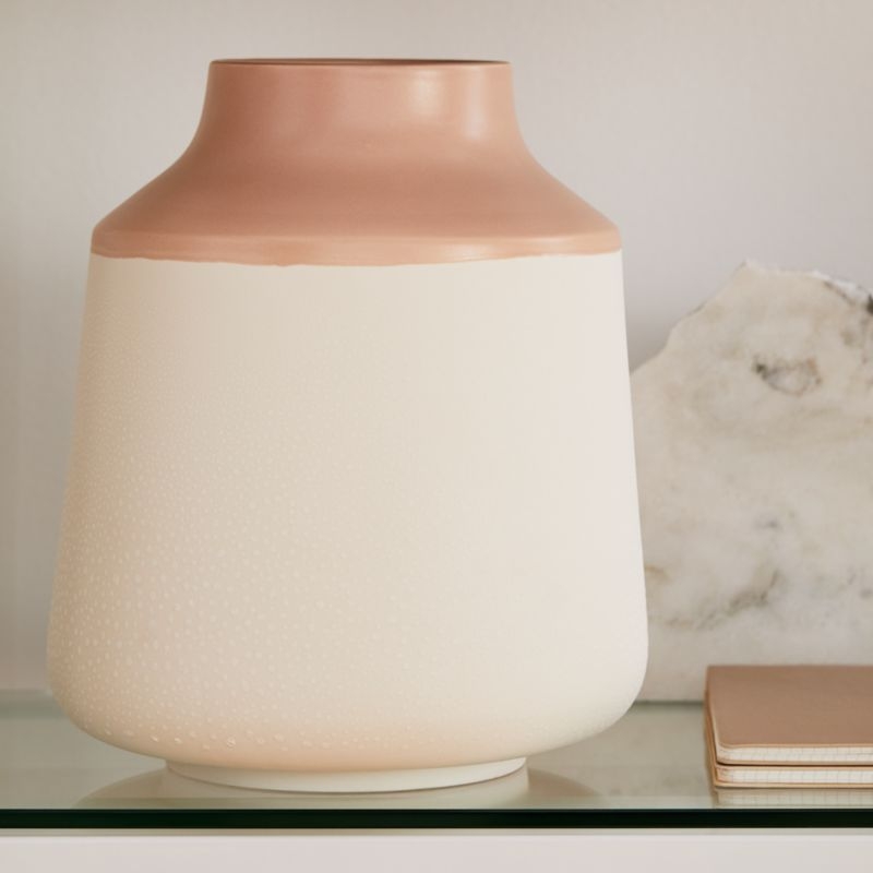 Allondra Rose and White Ceramic Vase - Image 1