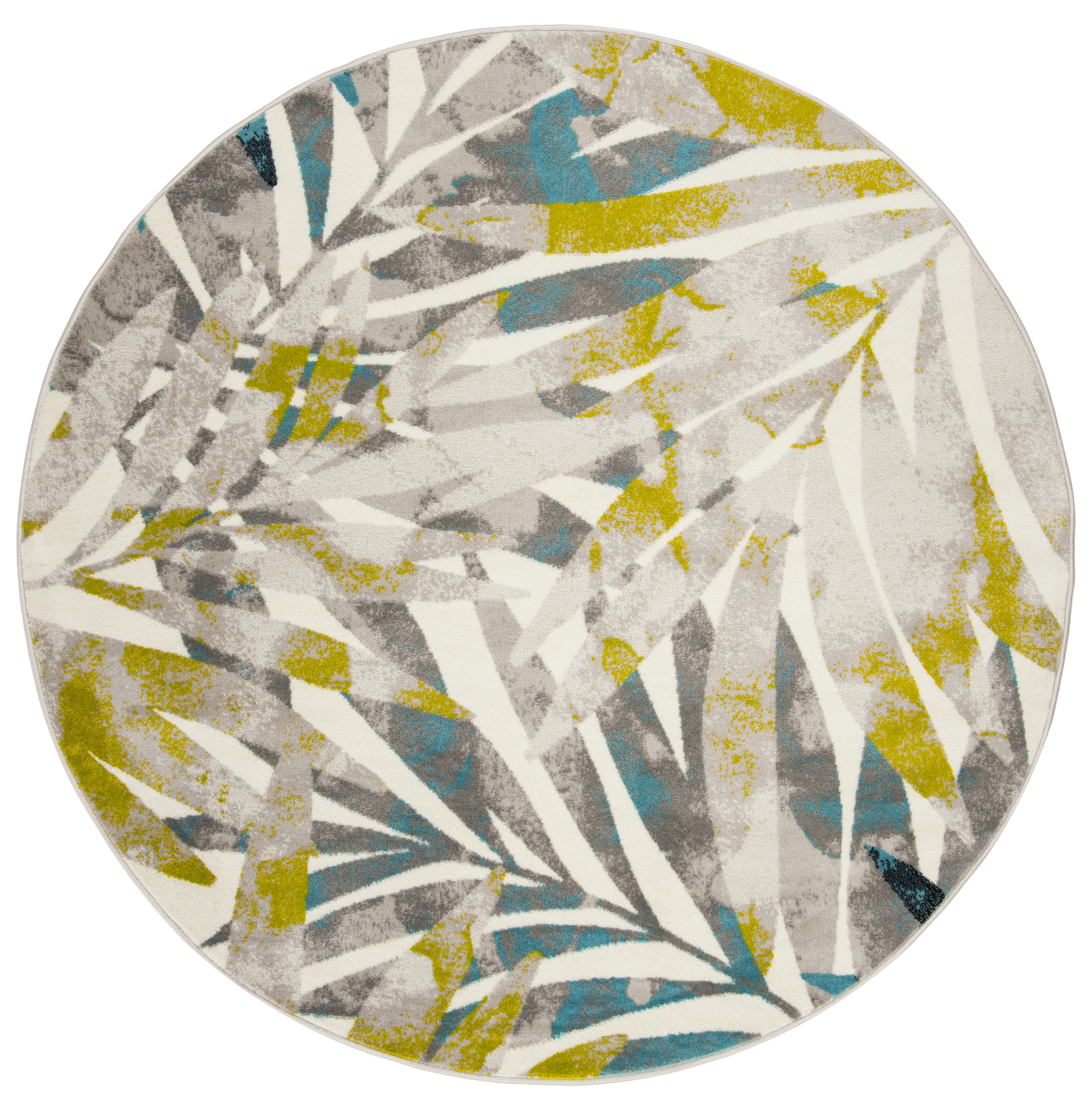 Arlo Home Woven Area Rug, SKY189G, Grey/Green,  6' 7" X 6' 7" Round - Image 0