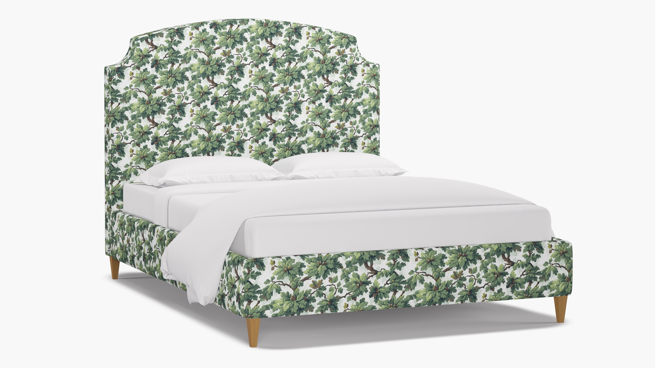Cove Bed, Vert Woodland, Natural Square Tapered Leg, Twin - Image 1