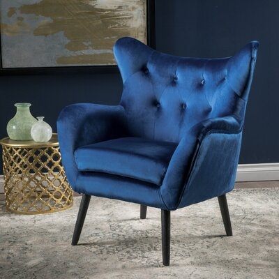 Bouck 30" Wide Tufted Velvet Wingback Chair - Image 0