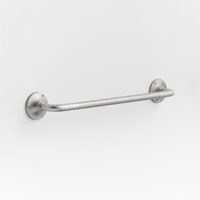 Classic Round Brushed Nickel Bath Towel Bar 18" - Image 0