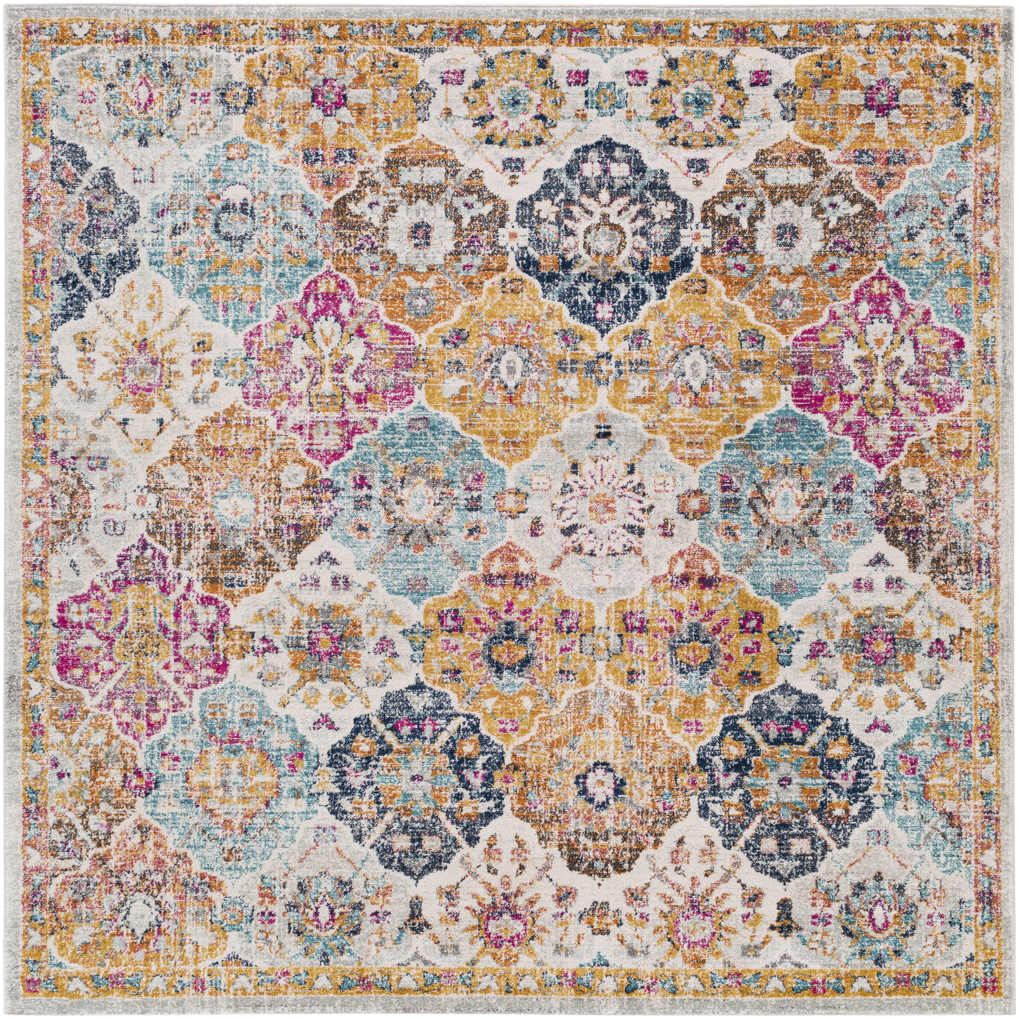 Livabliss Harput Beige Indoor 6'7" x 6'7" Machine Woven Rug - Image 0