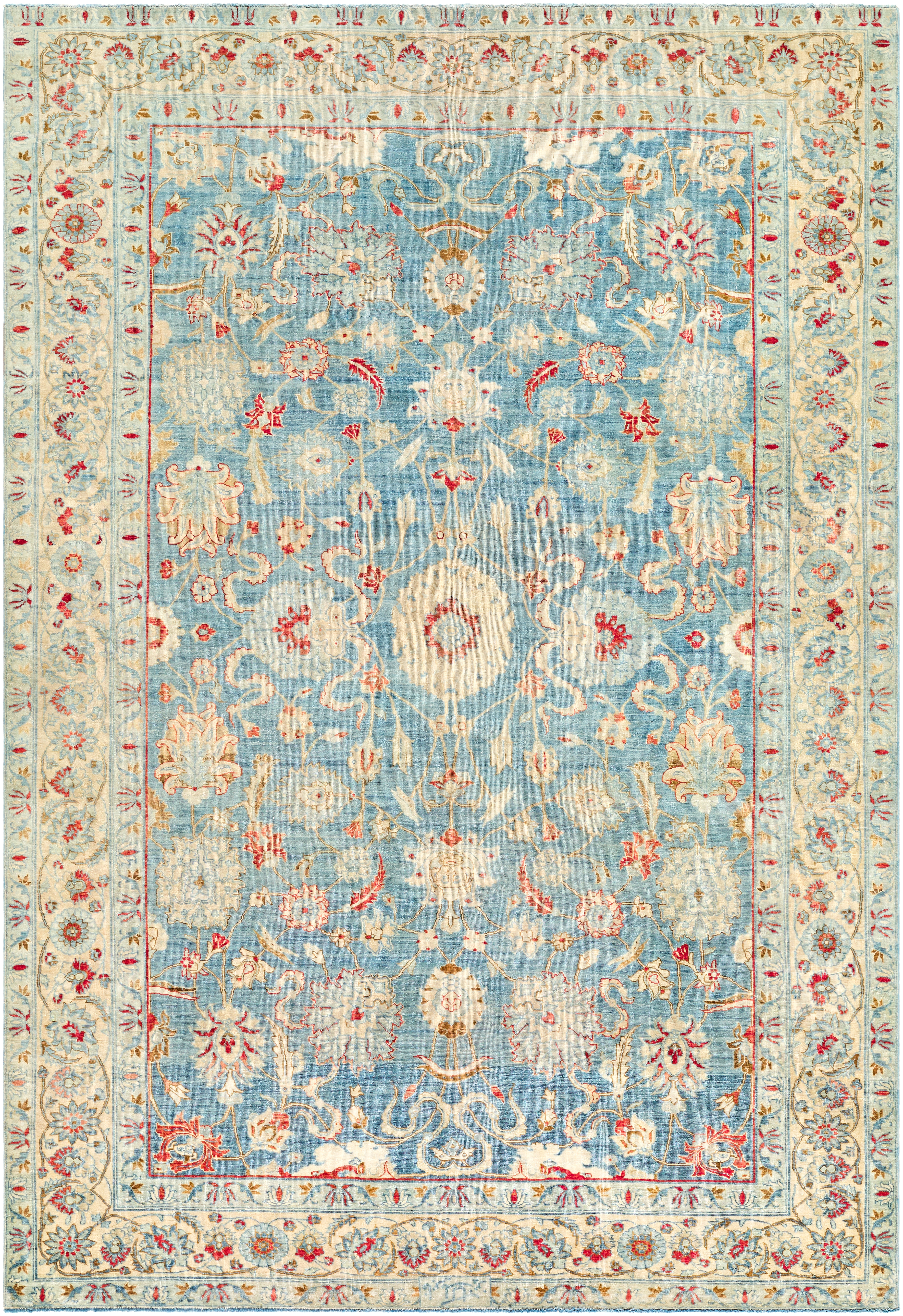 Antique One of a Kind  Indoor 7'2" x 10'5" Handmade Rug - Image 0