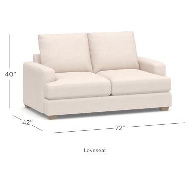 Canyon Square Arm Upholstered Grand Sofa 96", Down Blend Wrapped Cushions, Performance Heathered Basketweave Alabaster White - Image 3