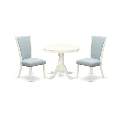 Felippe Dining Set Of 2 Parson Chairs With Linen Fabric Light Sable Color And A 36-Inch Dining Table - Image 0