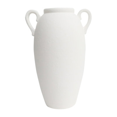 Sagebrook Home Rachael Stoneware Elegance: Textured Vase with Handles - Decor Accent - Image 0