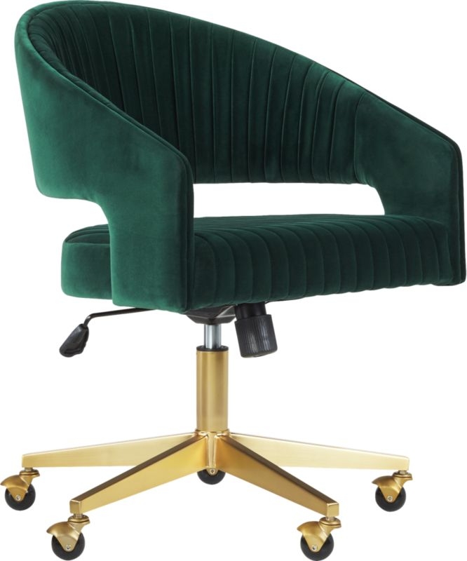 Channel Green Velvet Office Chair - Image 4