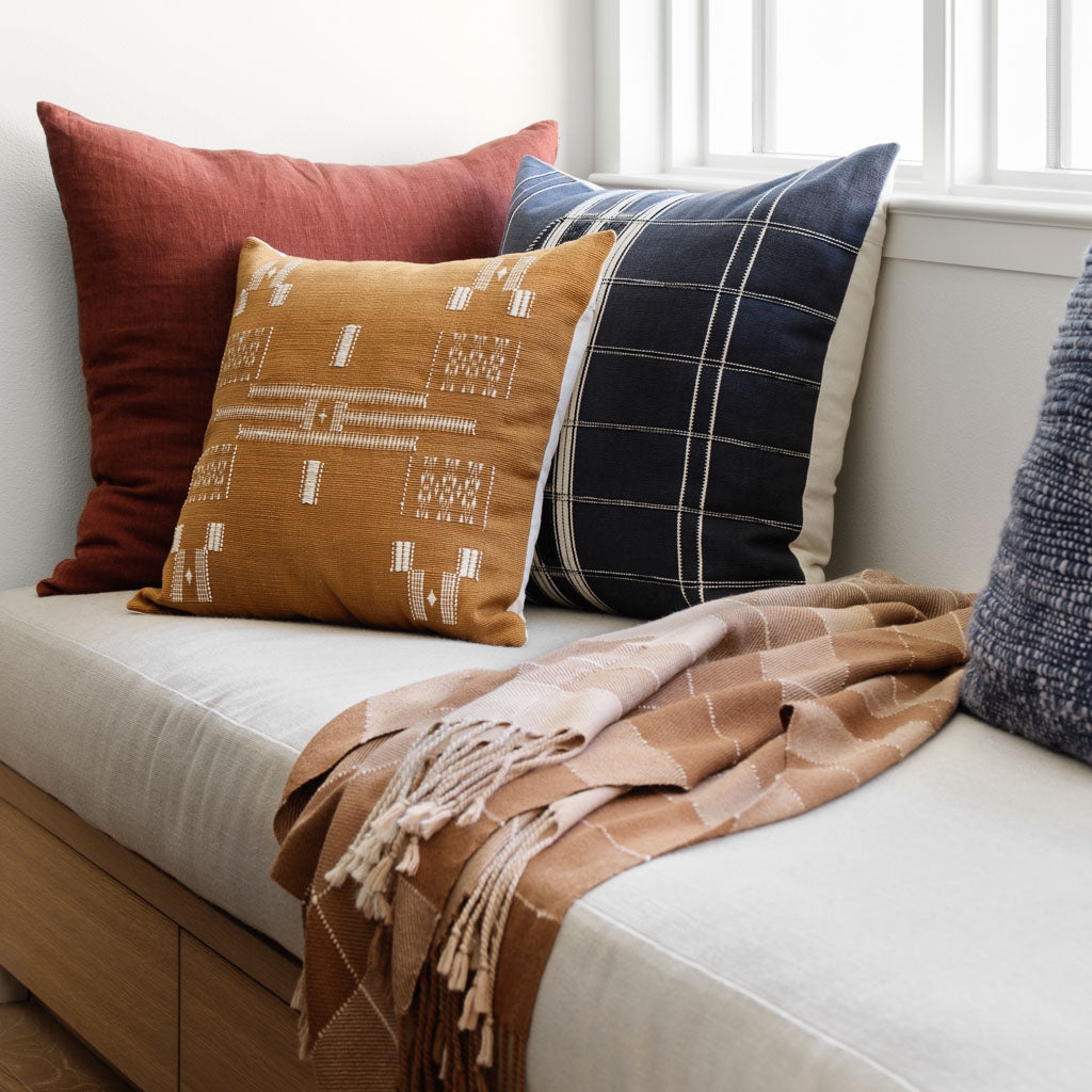 The Citizenry Tuli Pillow | 18" x 18" | Blue - Image 1