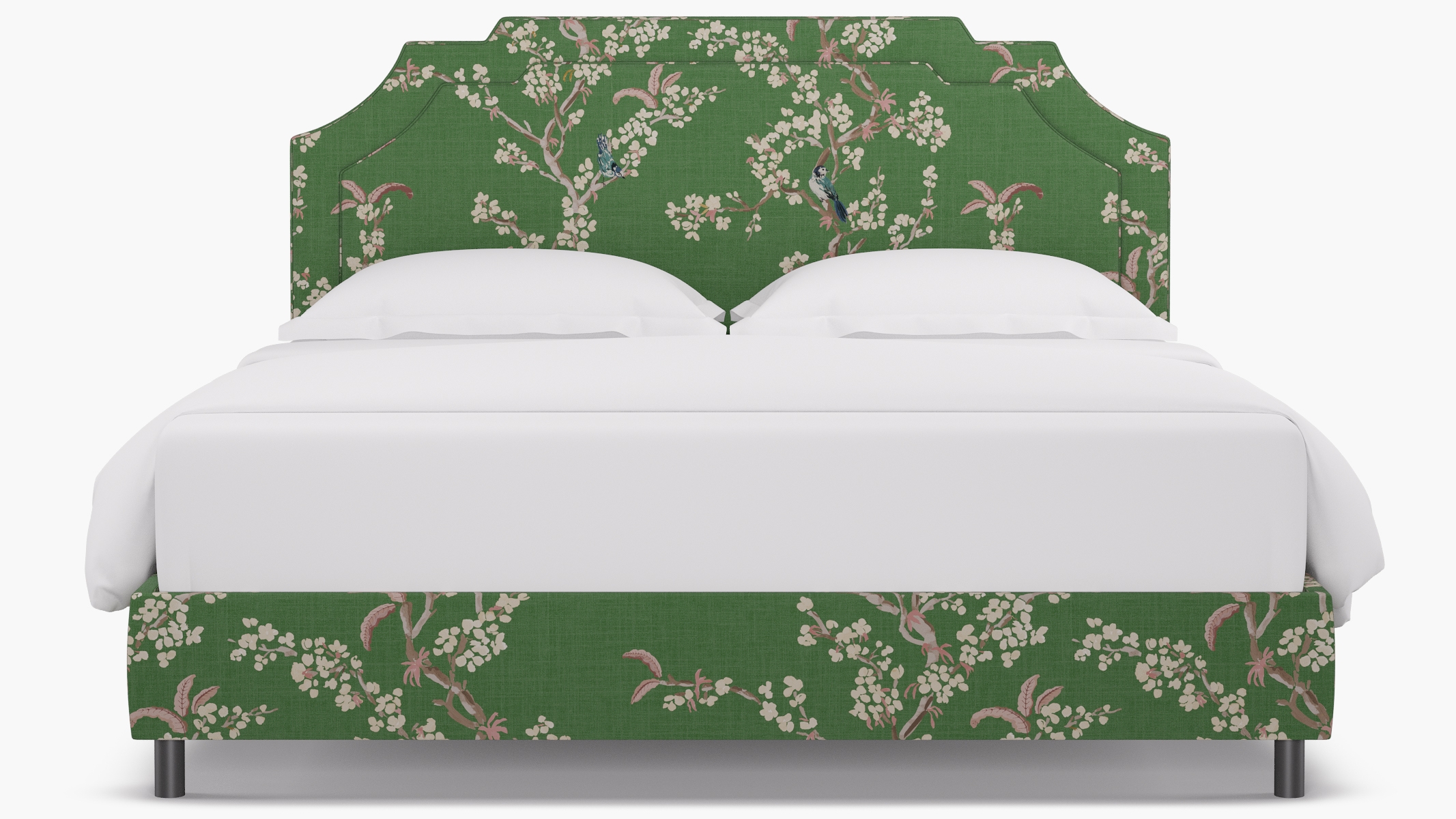 Art Deco Bed, Jade Cherry Blossom, King - Image 1