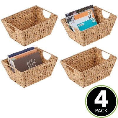 Bayou Breeze Hyacinth Home Storage Basket For Cube Furniture, 4 Pack, Natural - Image 0