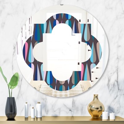 Quatrefoil Abstract Drops VIII Eclectic Frameless Wall Mirror - Image 0