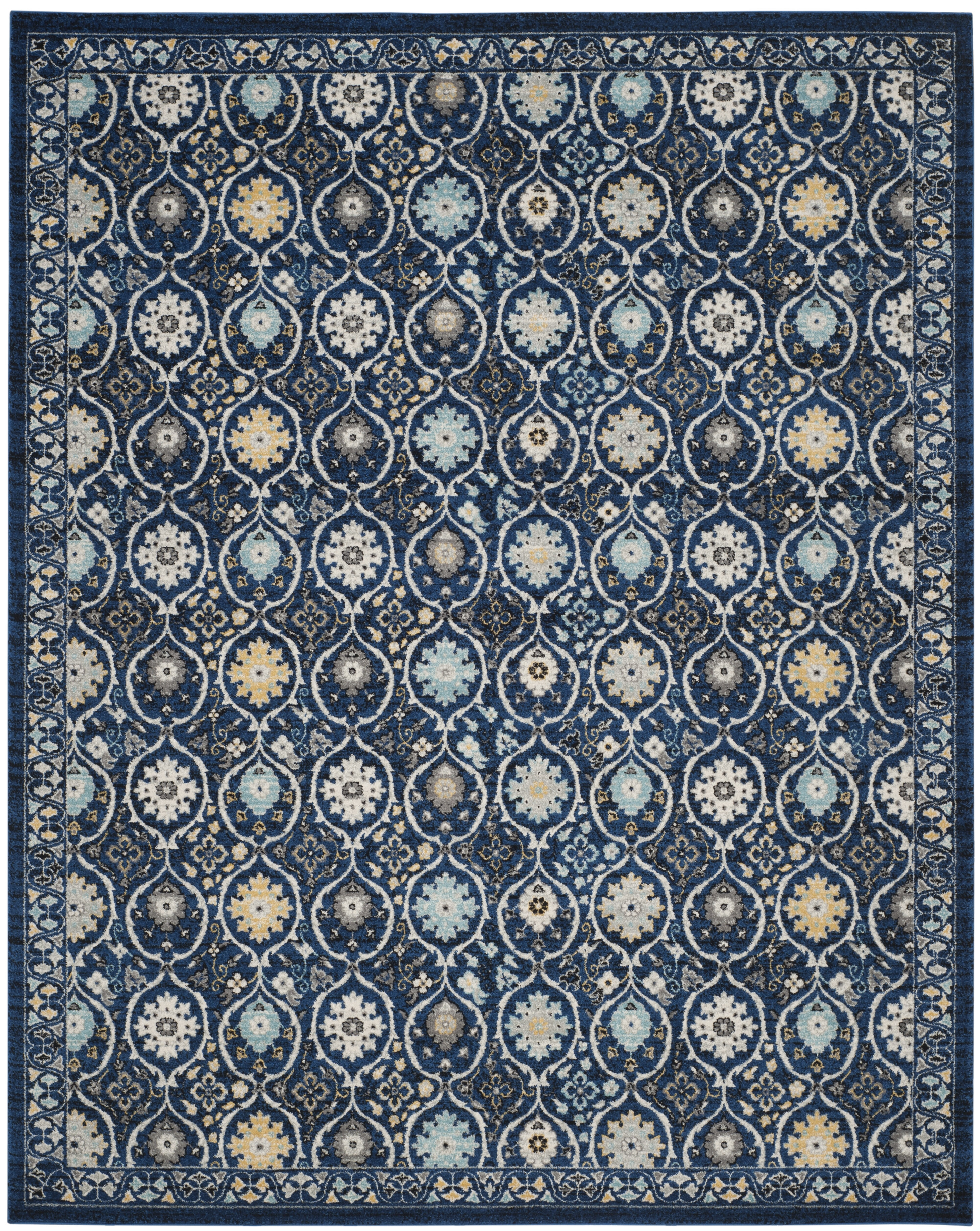 Arlo Home Woven Area Rug, EVK210A, Royal/Ivory,  10' X 14' - Image 0