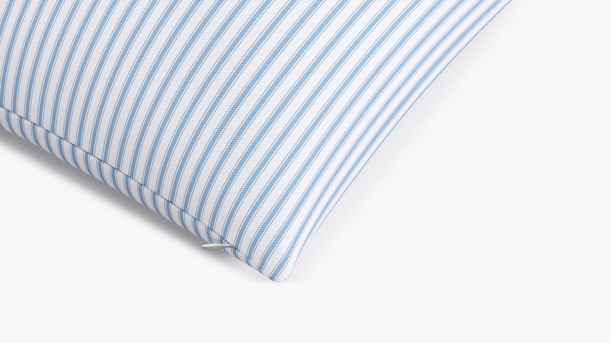 Throw Pillow 22", Cornflower Classic Ticking Stripe, 22" x 22" - Image 1