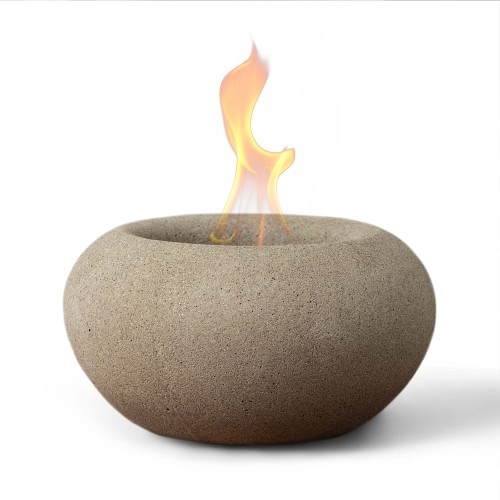 Terra Flame Stone Tabletop Fire Bowl, Sand - Image 0