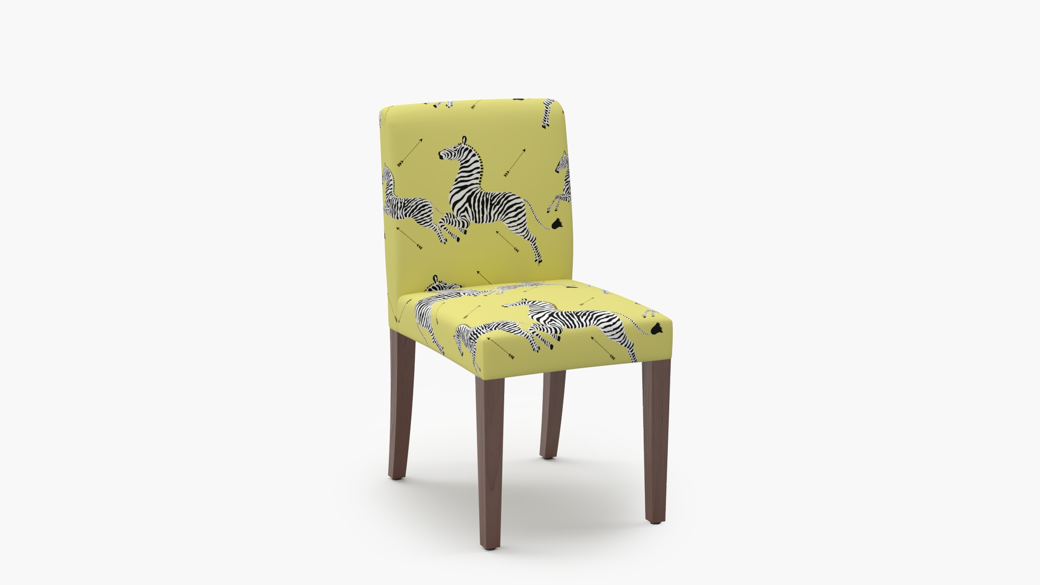 Signature Dining Chair, Yellow Zebra, Walnut Square Tapered Leg - Image 1