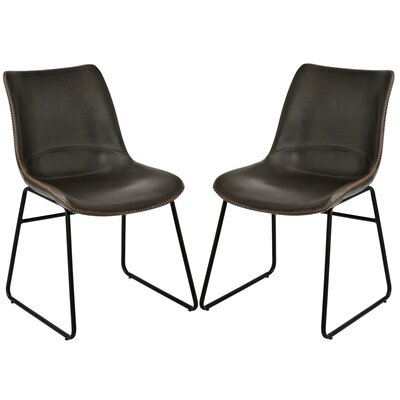 Vintage Armless Leather Dining Chair (Set Of 2) - Image 0